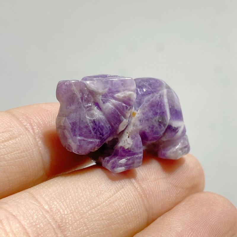 Mini Chevron Amethyst Elephant Carving Wholesale -Wholesale Crystals