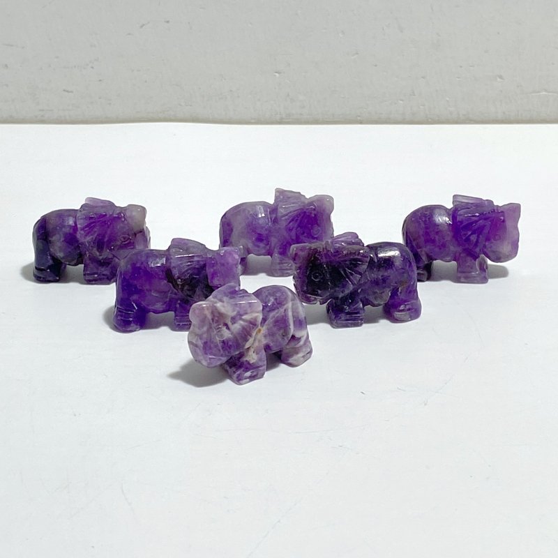 Mini Chevron Amethyst Elephant Carving Wholesale -Wholesale Crystals