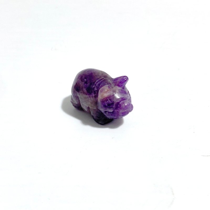 Mini Chevron Amethyst Pig Carving Wholesale - Wholesale Crystals