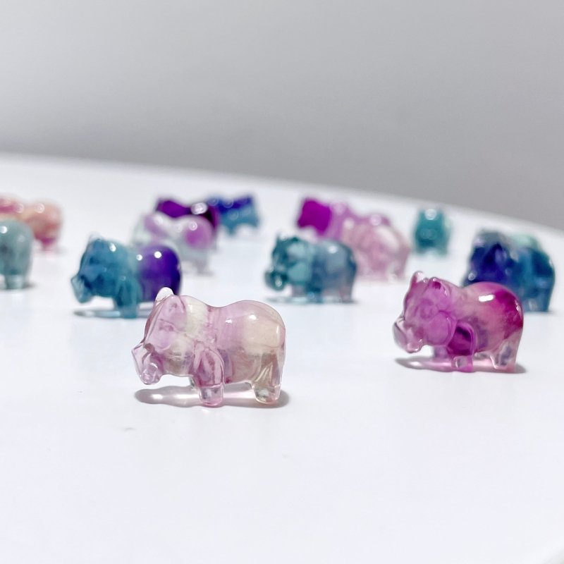 Mini Fluorite Hippopotamus Carving Wholesale - Wholesale Crystals