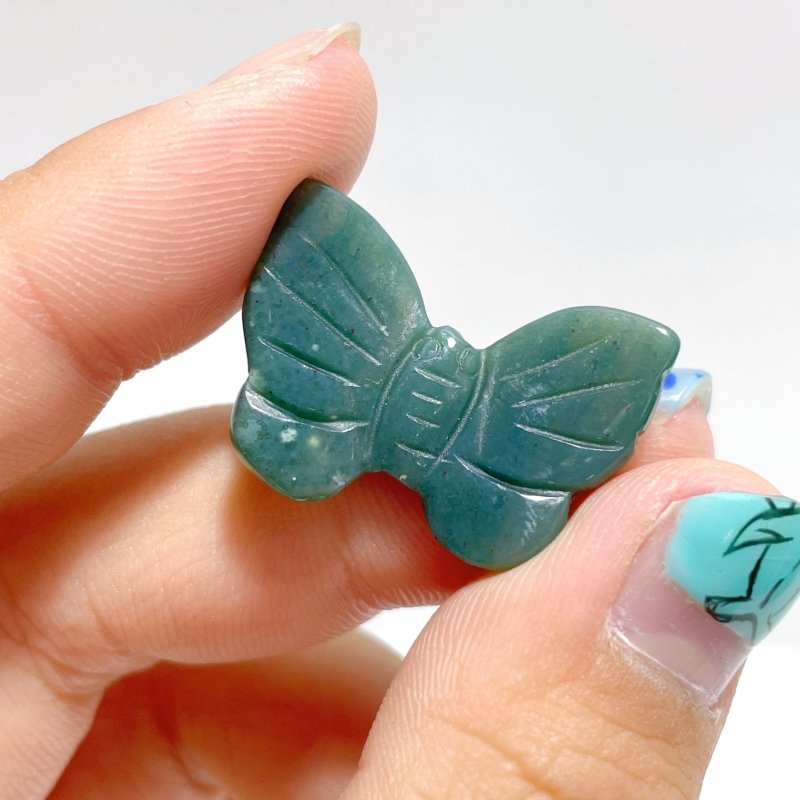 Mini Green Moss Agate Butterfly Wholesale - Wholesale Crystals