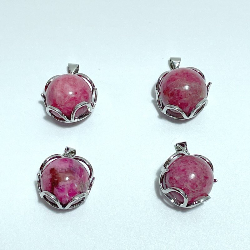 Mini Rhodonite Sphere Pendant Wholesale - Wholesale Crystals