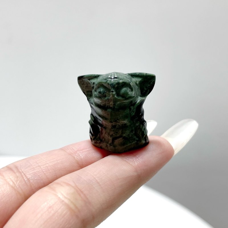 Mini Yoda Carving Wholesale Kambaba Jasper Ocean Jasper - Wholesale Crystals