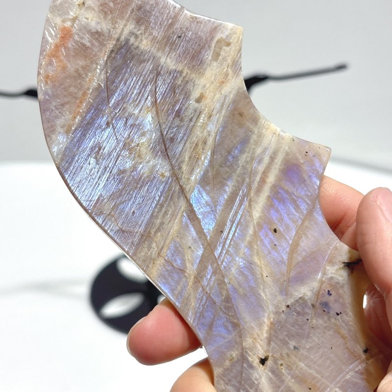 Moonstone Mixed Sunstone Flying Dragon Wing With Stand - Wholesale Crystals