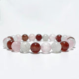 Moonstone Strawberry Quartz Rose Quartz Mixed Bracelet Wholesale - Wholesale Crystals