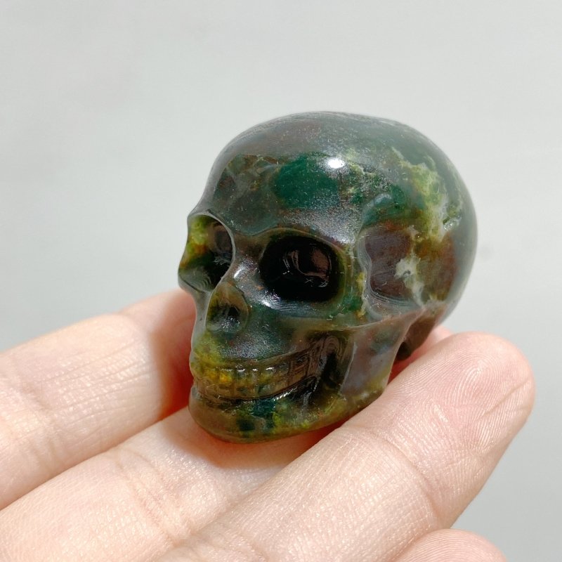 Moss Agate Skull Carving Wholesale -Wholesale Crystals