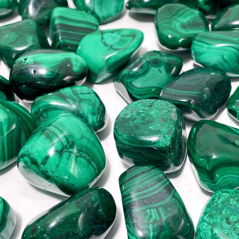 Natural Beautiful Malachite Tumbled Wholesale - Wholesale Crystals