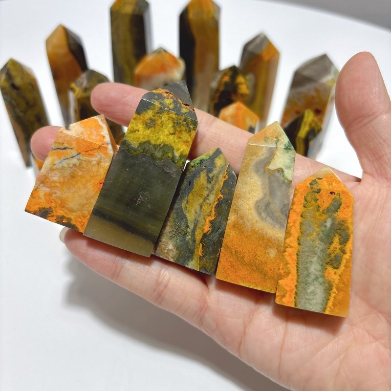 Natural Bumble Bee Stone Jasper Tower Point Wholesale - Wholesale Crystals