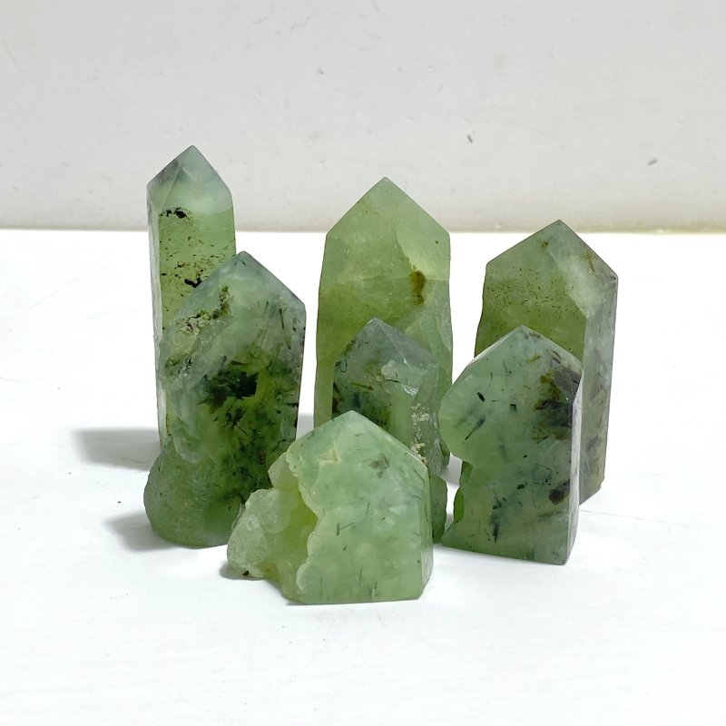 Natural Prehnite Tower One Side Raw Points Wholesale - Wholesale Crystals