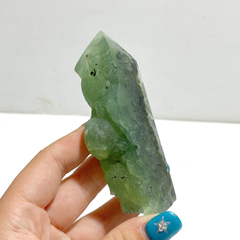 Natural Prehnite Tower One Side Raw Points Wholesale - Wholesale Crystals