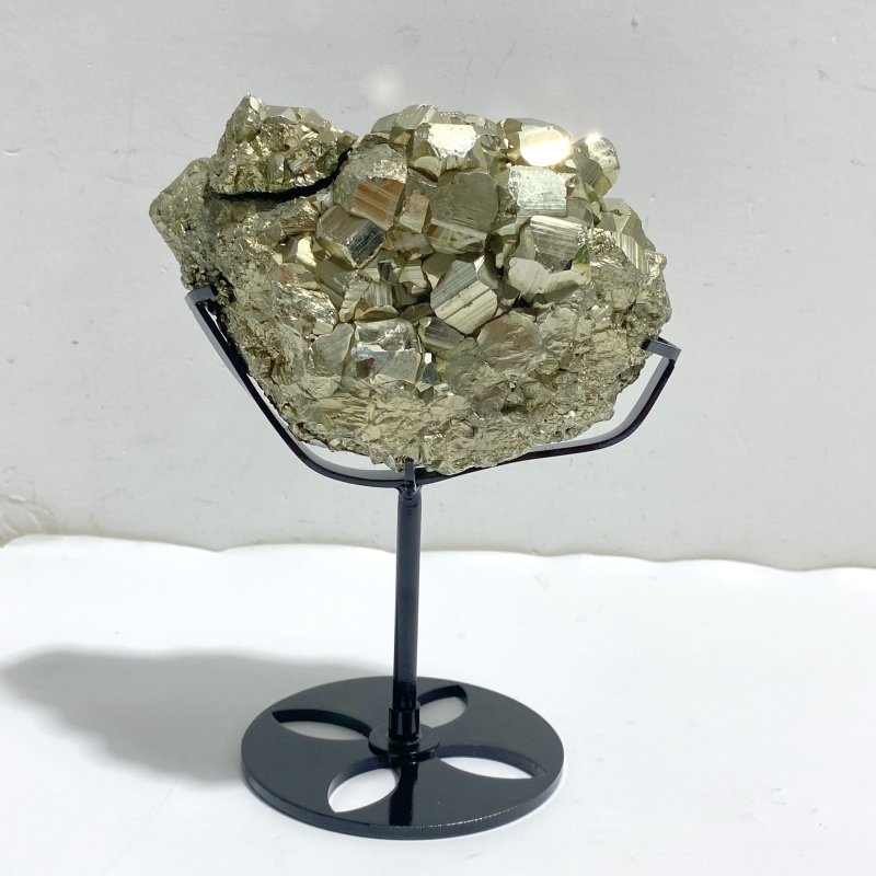 Natural Pyrite Mineral Specimen With Stand A4 -Wholesale Crystals