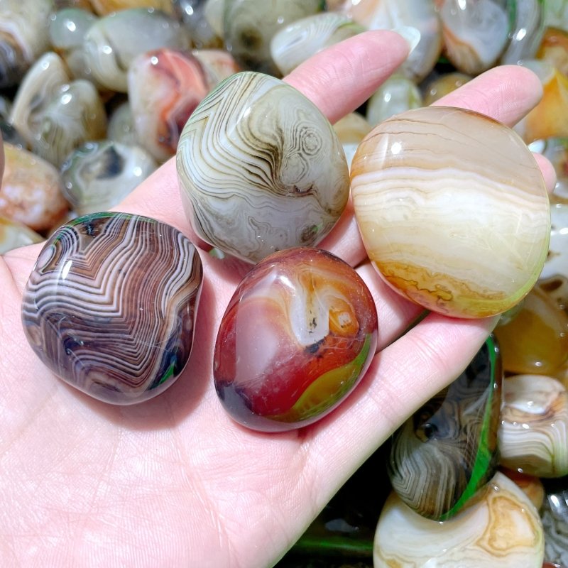 Natural Silk Agate Palm Stone Free Form Wholesale - Wholesale Crystals