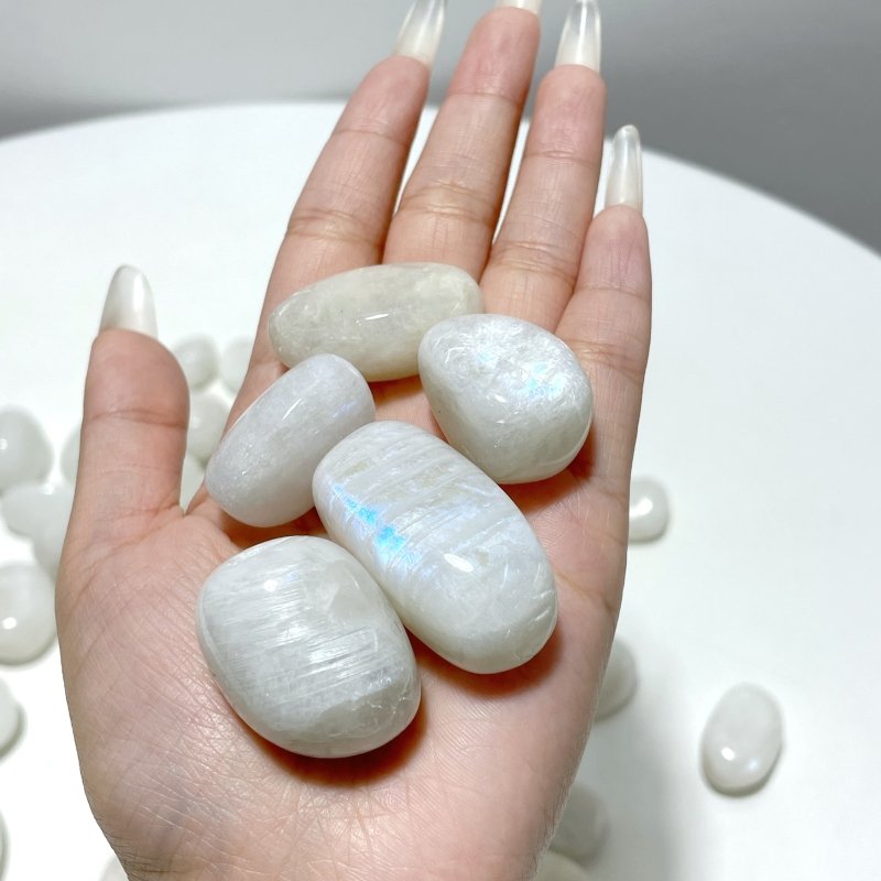 Natural Sri Lanka White Moonstone Tumbled Wholesale - Wholesale Crystals