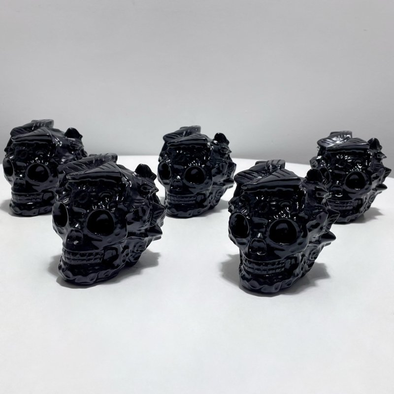 Obsidian Butterfly Skull Carving Wholesale - Wholesale Crystals