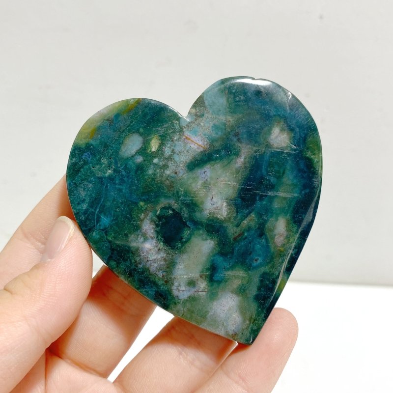 Ocean Jasper Heart Wing Carving With Stand -Wholesale Crystals