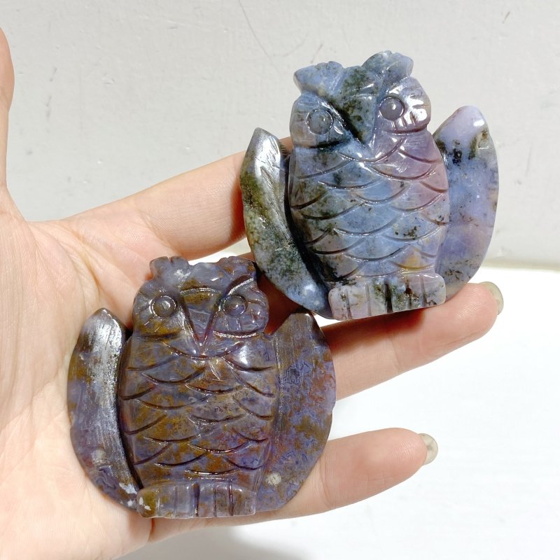 Ocean Jasper Owl Carving Wholesale -Wholesale Crystals
