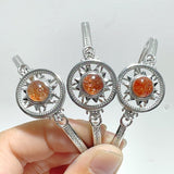 Open Bangle Sunstone Adjustable Alloy Bracelet Wholesale - Wholesale Crystals