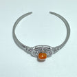 Open Bangle Sunstone Adjustable Alloy Bracelet Wholesale - Wholesale Crystals