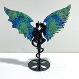 Phoenix Pine Stone Demon And Angel Wing Carving With Stand - Wholesale Crystals