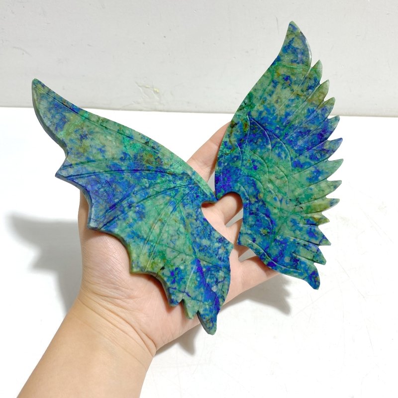 Phoenix Pine Stone Demon And Angel Wing Carving With Stand - Wholesale Crystals