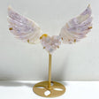 Pink Amethyst Heart Wing Carving With Stand -Wholesale Crystals