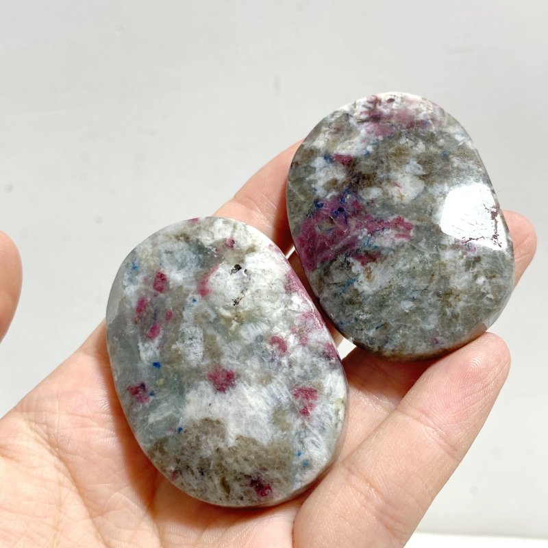 Pink & Blue Tourmaline Palm Stone Wholesale (Crack) -Wholesale Crystals