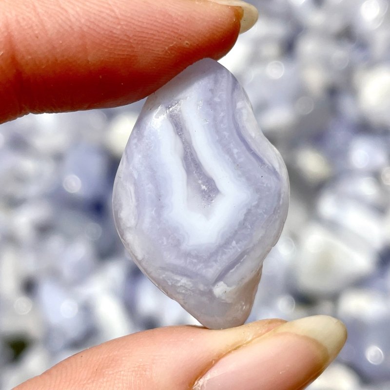 Polished Blue Lace Agate Gravel Tumbled Mixed Size Closeout - Wholesale Crystals