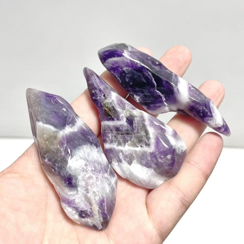 Polished Chevron Amethyst Scepter Magic Wand Wholesale - Wholesale Crystals