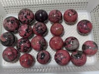 20 Pieces Deep Red Rhodonite Mixed Quartz Spheres -Wholesale Crystals