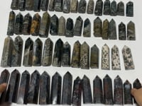 58 Pieces Green Vein Ocean Jasper Tower -Wholesale Crystals