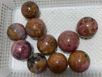 10 Pieces Red Rhodonite Mixed Quartz Spheres