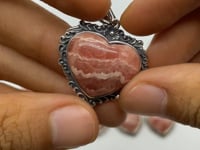 15 Pieces Sterling Silver Heart Rhodochrosite Different Styles Beautiful Pendant -Wholesale Crystals