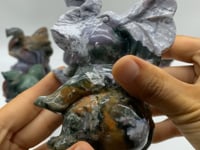 6 Pieces Large Ocean Jasper Elephant Carving