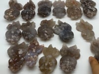 16 Pieces Sakura Flower Agate Beautiful Goldfish Carving
