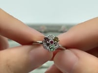 Colorful Tourmaline Gemstone Rotatable Sterling Silver Ring Wholesale -Wholesale Crystals
