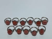 11 Pieces High Quality Rhodochrosite Sterling Silver Ring -Wholesale Crystals