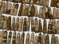 83 Pieces Yellow Stripe Afghanistan Jade Points 2.3-5.1in Closeout