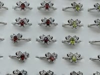 2Types Butterfly Ring Garnet Peridot Cut Faceted Stone Wholesale -Wholesale Crystals