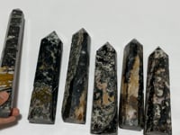6 Pieces Black Vein Ocean Jasper Tower