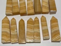 14 Pieces Yellow Calcite Stripe Tower Point