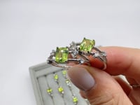 High Quality Peridot S925 Sterling Silver Cut Faceted Ring Wholesale -Wholesale Crystals