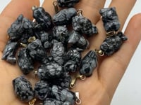 Mini Snowflake Obsidian Owl Pendant Wholesale -Wholesale Crystals