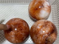 3 Pieces Large Red Fire Quartz Spheres