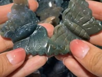 Green Ocean Jasper Beautiful Butterfly Carving Wholesale -Wholesale Crystals
