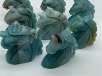8 Pieces Caribbean Calcite Unicorn Carving