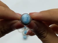 8 Pieces Beautiful Larimar Different Styles 925 Sterling Silver Rings