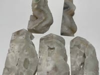 5 Pieces Large White Fluorite Druzy Geode Points