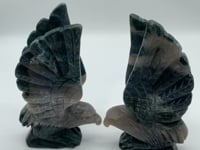 2 Pieces Ocean Jasper 1 Pair Eagle Carving