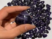 127 Pieces High Quality Deep Purple Chevron Amethyst Heart Crystal