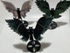 3 Pairs Beautiful Owl Carving With Stand Ocean Jasper Agate Zoisite